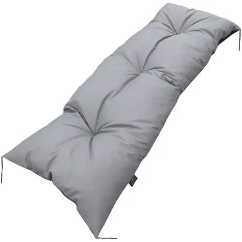 Gartenkissen Sitzkissen Bankauflage Bankpolster Bankkissen Gartenmöbel Kissen Wasserdicht Sitzauflagen Loungekissen Sitzpolster 120x40cm Auflage Für Bänke/Gartenbank für Haus Und Garten (Grau)