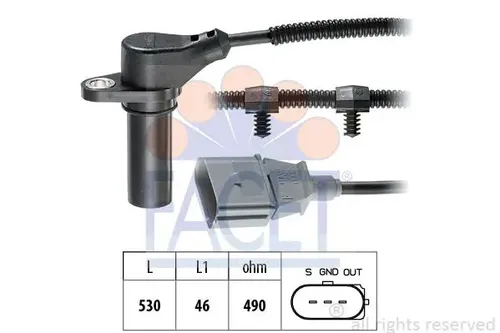 FACET Kurbelwellenpositionssensor 9.0504 für VW, FORD, SEAT, SKODA, AUDI