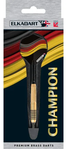 ELKADART Champion Steel Dart 23g - Gelb/Gold - Hochwertiger Steel Dart mit 23g aus Messing. Ideal für Steeldart-Spieler, die Wert auf Präzision und Langlebigkeit legen.