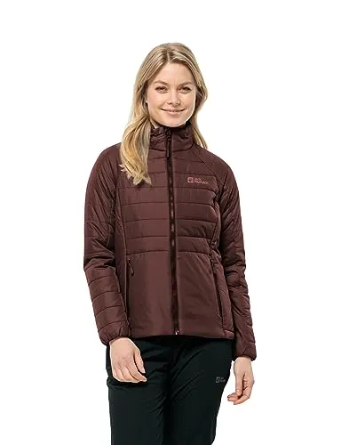 Jack Wolfskin Damen LAPAWA INS JKT W Jacket - Leichte Isolationsjacke, Dark Maroon, M - Funktionsjacke mit 100 g Synthetikfüllung, winddicht und wasserabweisend, ideal für Outdoor-Aktivitäten.