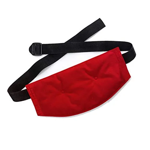 Faimex Wärmekissen extra gross für Rücken | Wärme Kissen Auflage mit schwarzem Naturmoor | Nackenkissen Rückenkissen Schulterkissen rot aus Natur Moor | flexibles Nacken Schulter pad mit Gürtel