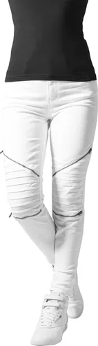 Urban Classics Damen Stretch Biker Pants Hose, Weiß (White 220), W29 - Damen-Hosen mit Slim Fit Design, ideal für einen modernen und trendigen Look.