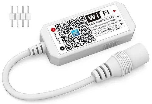 iNextStation Mini RGB Led Streifen Kontroller DC12-24V mit Wifi/App Gesteuert, Fernbedienung Arbeiten Controller mit Alexa/Google Assistant/IFTTT Android/IOS für alle 2835 3528 5050 Led Strip
