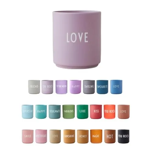 Design Letters AJ Favourite Porzellan Becher in lila von DESIGN LETTERS