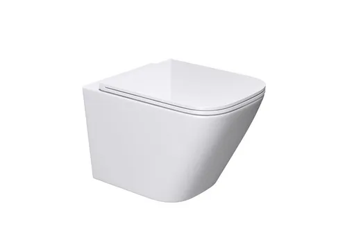 doporro Tiefspül-WC Aachen - Spülrandloses Hänge-WC mit Softclose - WC-Becken, spülrandloses Design für einfache Reinigung, mit Soft-Close Funktion für geräuschloses Schließen und einfache Montage auf alle DIN-Vorwandelemente.