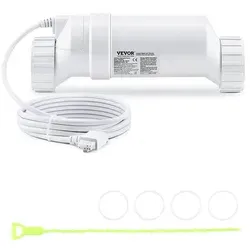 VEVOR Salzwasserchlorinatorsystem W3T-Cell-15 - Swimmingpools: Effizientes Salzchlorierungssystem für Einbaupools bis 40.000 Gal, sorgt für eine schonende Reinigung und spart Zeit bei der Wartung.