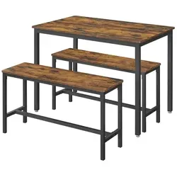 Sitzgruppe 3-er Set  Vasagle , braun , Maße (cm): B: 110 H: 75