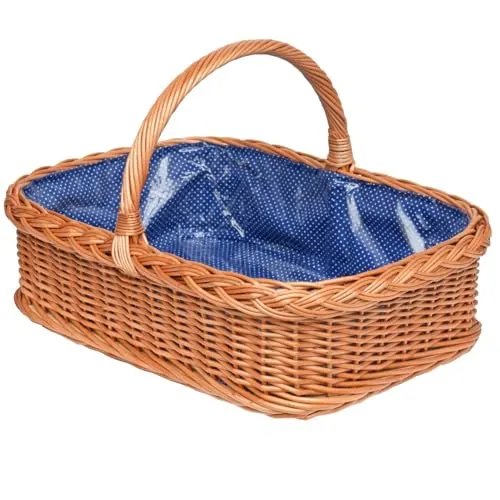 Großes Weidentablett mit Griffen in braun von YULKA