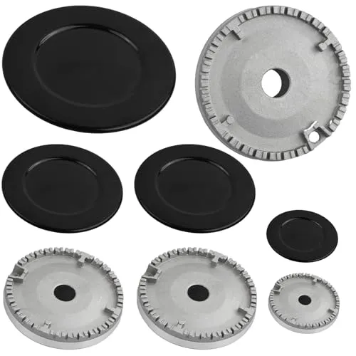 Natuce 4pcs Brenner-Set, Gas-brenner Crown & Flammenkappe, Küchenbrenner, Passend für die Meisten Gasherdbrenner, Schnellbrennerkappen-Set, für Kochplatten Ariston Indesit Samet Nardi
