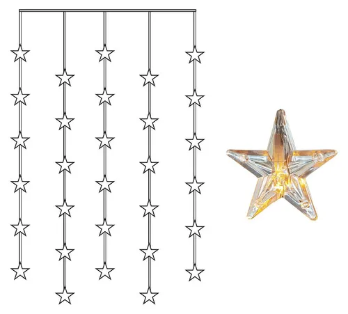 Star Trading LED Lichtervorhang mit Sternen, 30 LEDs