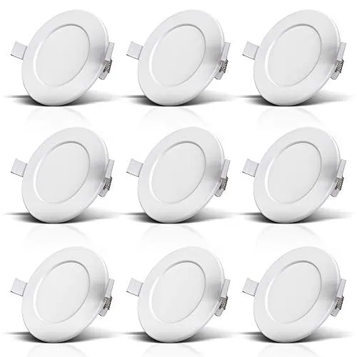 B.K.Licht LED Einbaustrahler 9er Set - Spritzwassergeschützte Bad-Spots - Deckenleuchten für das Bad mit IP44 Spritzwasserschutz, ideal für feuchte Räume. Warmweißes Licht bei nur 6 Watt pro Spot sorgt für eine angenehme Atmosphäre.