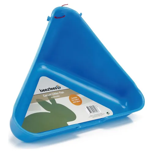 Beeztees Kaninchen WC Pip Ecktoilette blau 35x20x17cm für Nager