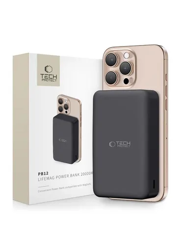 Tech-Protect PB12 LifeMag Powerbank - Leistungsstarke 20000 mAh Powerbank mit 15 W Schnellladefunktion, ideal für unterwegs und für alle Geräte.