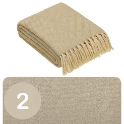 2er Set Calix Tagesdecke Decke Beige 125x150 aus Baumwolle, Boho Deko