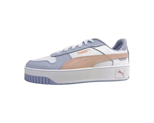 PUMA Damen Carina Street Sneaker - Stylish und bequem - Damen-Sneaker mit Obermaterial aus Leder, Gummi-Zwischensohle und trendigem Design in White-Rose Quartz, perfekt für den Alltag.