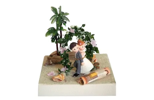 ZauberDeko Geschenkbox für Geldgeschenke zur Hochzeit - Aufbewahrungsbox für Geldgeschenke, mit traumhafter Strandkulisse und transparentem Deckel. Perfekt für kreative Hochzeitsgeschenke!