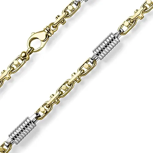 7mm Monte Carlo Kette aus 585 Gold bicolor 60cm