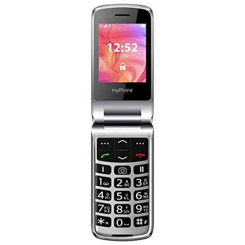 MP myPhone myPhoneRumba 2 Schwarz 2.4” Farbdisplay Klapphandy ohne Vertrag mit Großen Tasten und Kamera, Notruftaste, Ladestation, Frontdisplay, MP3, Taschenlampe, Bluetooth, große Akku 800 mAh, black