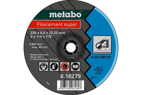Metabo Flexiamant super 230x6,0x22,23 Stahl-Schruppscheibe - Hochwertige Schruppscheibe für effizientes Schleifen und Trennen von Stahl. Ideal für den professionellen Einsatz und sorgt für eine lange Lebensdauer.