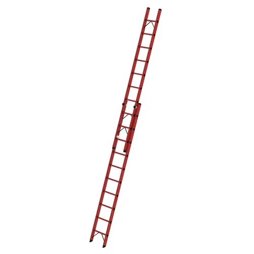 MUNK Vollkunststoff-Schiebe/Seilzugleiter 2-teilig 2 x 10 Sprossen