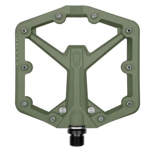 Crankbrothers Stamp 1 Gen 2 Plattform-Pedal - Grün, große Fläche für optimalen Halt - Fahrradpedale mit großer Plattform für besseren Grip und Kontrolle beim Fahren, ideal für Mountainbiker.