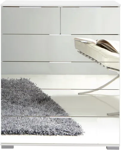 Wimex Schubkastenkommode Easy mit Glasfront - Stylische Kommode für Schlafzimmer, Wohnzimmer oder Kinderzimmer, bietet viel Stauraum mit eleganter Glasfront und pflegeleichter Oberfläche.