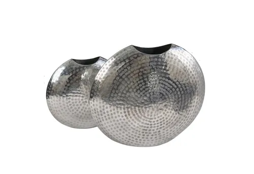 riess-ambiente Tischvase ORIENTAL 44cm silber (Set, 2 St) - Tischvasen Set mit elegantem Hammerschlag Design, handgefertigt und einzigartig, ideal für stilvolle Wohnräume.