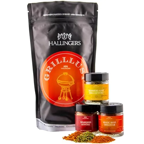 Hallingers Grillen Wundertüte Geschenkset Magic Dust Spareribs & Sommerlaune Gewürze für die Grillparty - Made in Germany