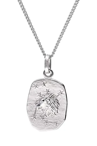 trendor Löwe Sternzeichen Halskette aus Silber 925 – Zeitloser Halsschmuck für Damen und Herren - Elegante Halskette mit Löwe-Anhänger aus rhodiniertem Sterlingsilber 925. Hochwertige Verarbeitung und anlaufgeschützt. Ideal als Geschenk oder für den persönlichen Stil.