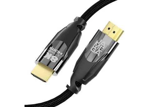 JAMEGA Premium HDMI 2.1 Ultra High Speed Kabel 8K 48Gbit eARC HDR10+ Ethernet HDMI-Kabel, HDMI 2.1, HDMI Typ-A-Stecker auf HDMI Typ-A-Stecker (500 cm)