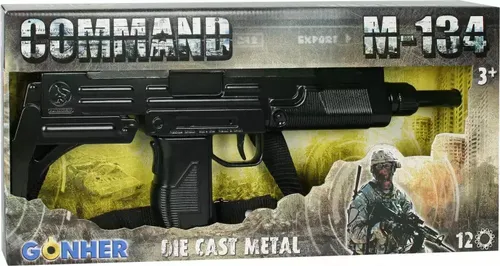 Produktbild Karabin maszynowy metalowy M-134 z efektami dźwiękowymi Gonher 8410982013462