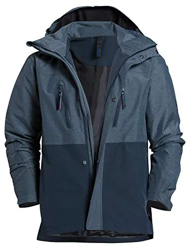 suXXeed Wetterjacke nachtblau Größe L - Arbeits- & Schutzkleidung mit abnehmbarer Kapuze und verstellbarem Saum, bietet optimalen Schutz bei Wind und Wetter, atmungsaktiv und wasserdicht (MVP 10.000 g/m², Wassersäule 10.000 mm)