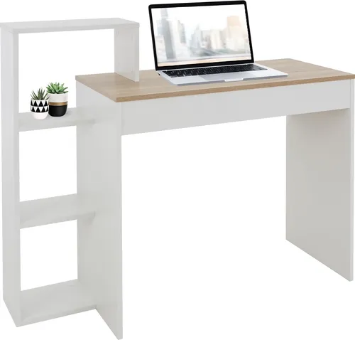 ML-DESIGN Schreibtisch mit Regal 2in1 System - Kinderschreibtisch mit 3 Einlegeböden, ideal für Homeoffice und Arbeitszimmer. Praktisches 2in1 System für mehr Stauraum und Ordnung.