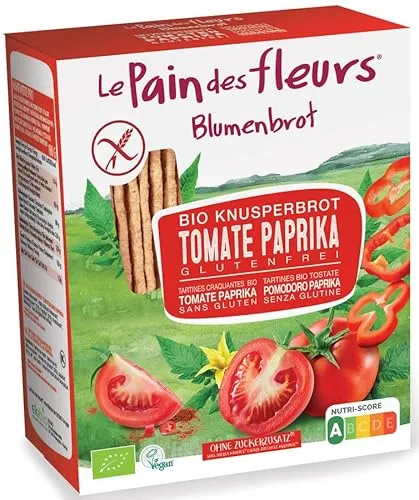 Blumenbrot Knusprige Brotscheiben Tomate Paprika bio 150g