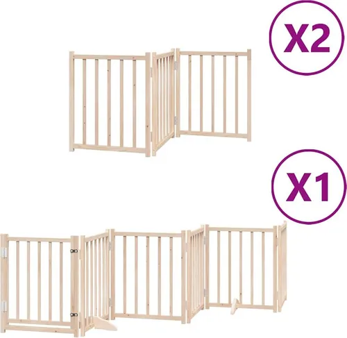 Hundegitter aus Pappelholz - Freistehend, faltbar und sicher mit abschließbarer Tür, ideal für kleine bis mittelgroße Hunde und pflegeleicht