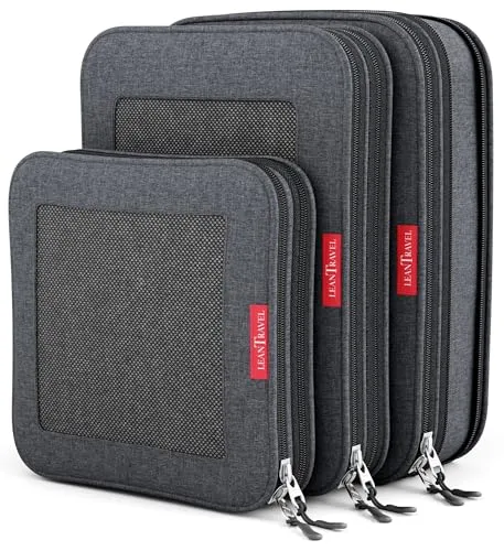 LeanTravel Kompressionsverpackungswürfel, Gepäck-Organizer Set (schwarz)