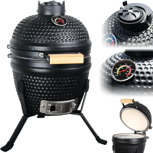 Kamado Grill Keramikgrill Ø32cm mit Deckel und Thermometer