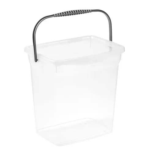 keeeper Waschmittelbox, 6 l, Große Deckelöffnung, Henkel zum Transportieren, 18 x 23 x 24 cm, wim, Natur (Transparent)