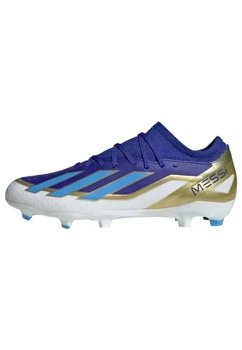 adidas Unisex X Crazyfast Messi League Firm Ground Boots, Lucid Blue / Blue Burst / Cloud White, 41 1/3 EU