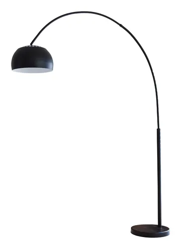SalesFever Bogenlampe Tinus mit Dimmer - Stehleuchte mit edlem Marmorfuß und Dimmschalter, ideal für stimmungsvolle Beleuchtung in Ihrem Wohnraum. Maße: Höhe 195 cm, Durchmesser Lampenschirm 33 cm.
