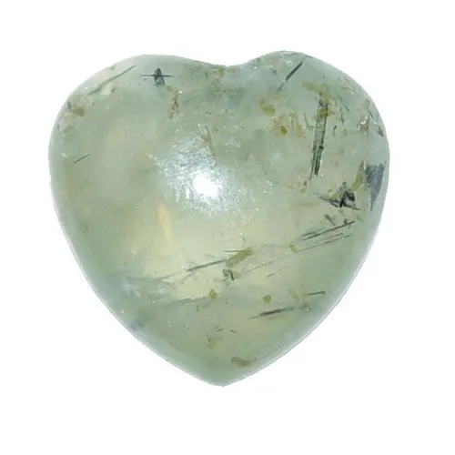 Prehnit Herz mit Einschlüssen kleiner Handschmeichler schöne bauchige Form ca. 2