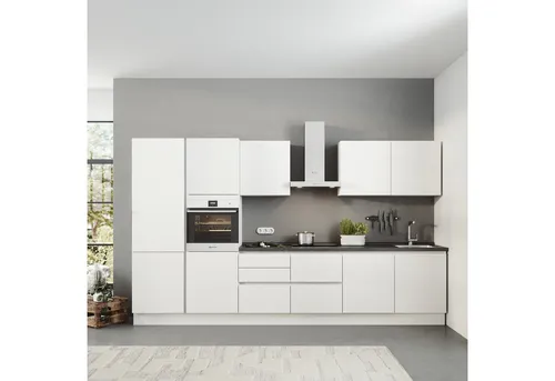 ROCTOR Küchenzeile RT9001 TopSoft - 362,5 cm mit Bauknecht E-Geräten - Küchenzeile mit modernen Bauknecht E-Geräten, Vormontiert und Made in Germany. Ideal für eine stilvolle und funktionale Küche.