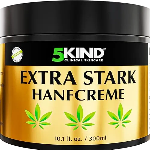 Produktbild 5kind Extra Stark Hanfcreme 300 ml – Hochdosiertes Hanf Gel gegen Muskelkater