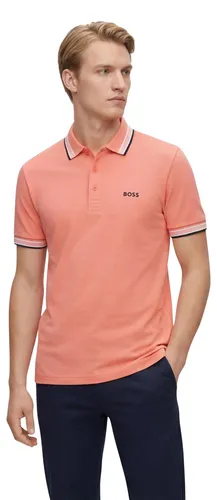 BOSS Poloshirt Paddy normale Passform orange einfarbig Baumwolle
