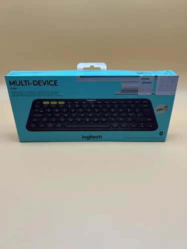 Logitech K380 Wireless Bluetooth Tastatur - Tastatur mit QWERTZ Layout, kompakt und vielseitig, ideal für mobiles Arbeiten dank Bluetooth-Konnektivität und programmierbaren Tasten.
