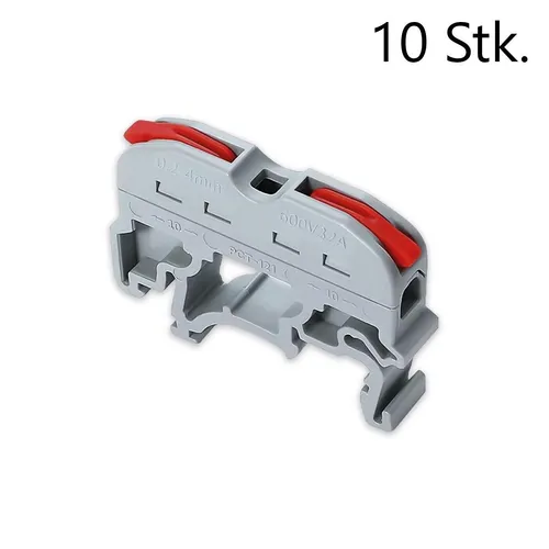 Stk Reihenklemme Rot für Hutschiene Verbindungsklemme Hebelklemme Kabelklemme 10