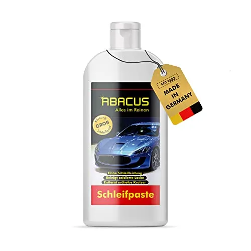 ABACUS Schleifpaste Autolack Schleifpolitur - Autopflege & Motorradpflege – Entfernt mühelos Kratzer und bietet hohe Schleifleistung mit hochwertigen Aluminiumoxiden für schonende Reinigung.