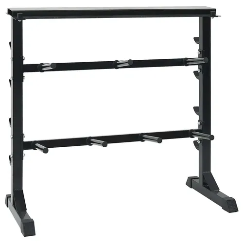 vidaXL Hantelablage mit 7 Halterungen und 8 Haken - Angelzubehör für dein Home Gym: Robuste Hantelablage aus Stahl, die bis zu 300 kg trägt und dein Fitness-Equipment organisiert hält.