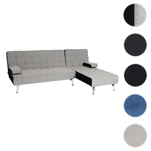 Mendler Schlafsofa HWC-K22 – Flexibles Ecksofa mit Schlaffunktion - Sofa in modernem Lounge-Stil, dreistufig verstellbare Rückenlehne für optimalen Komfort, inklusive zwei Kissen. Perfekt für entspannte Abende und als Gästebett.