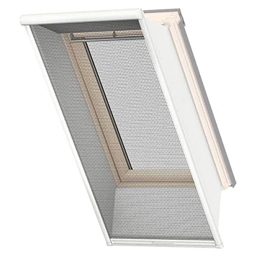 VELUX Insektenschutzrollo ZIL UK10 0000SWL - Fliegengitter für Fenster, aus robustem Glasfasergewebe, halbtransparent und ideal für Allergiker, schützt vor Insekten in jedem Zimmer.